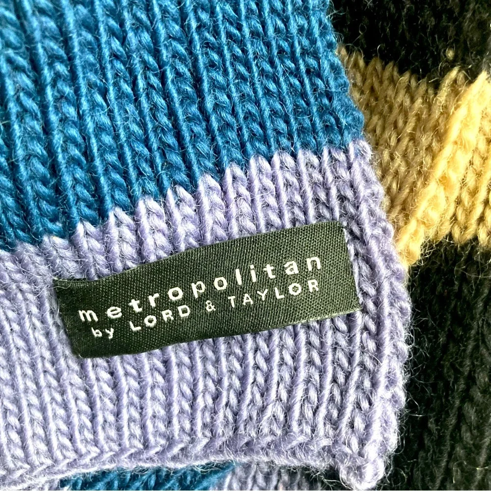 Metropolitan by Lord & Taylor Striped Scarf 100% Icelandic Wool